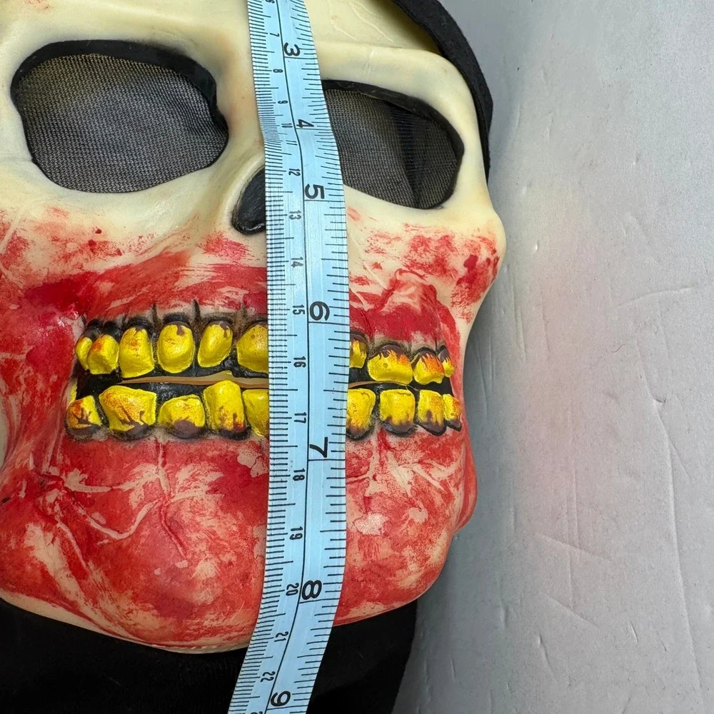 Vintage Easter Unlimited Skull Mask Black Bloody Grim Reaper Halloween